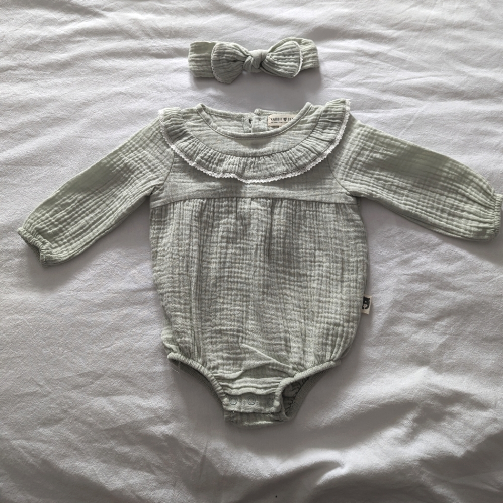 Rabbit and bear baby outfit